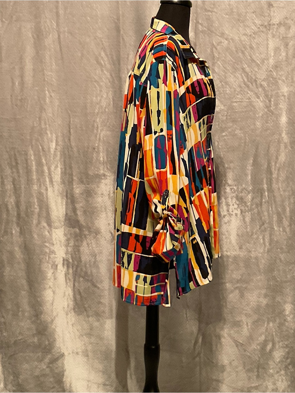 Multiples Multi-Color Abstract Print Button-Down Shirt - Picture 2 of 4